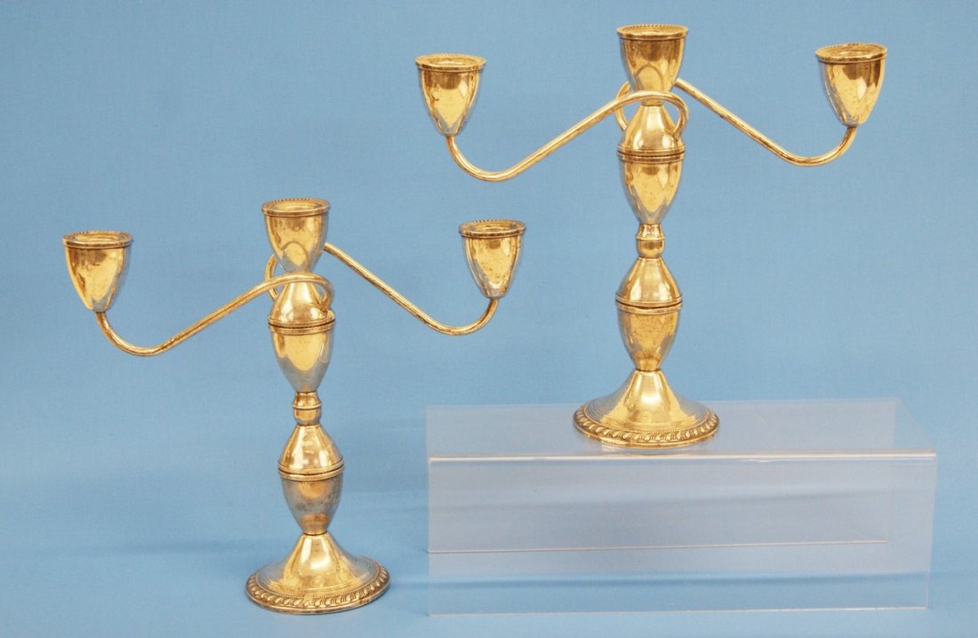 Pair Sterling Convertible Candelabras (1 of 2)