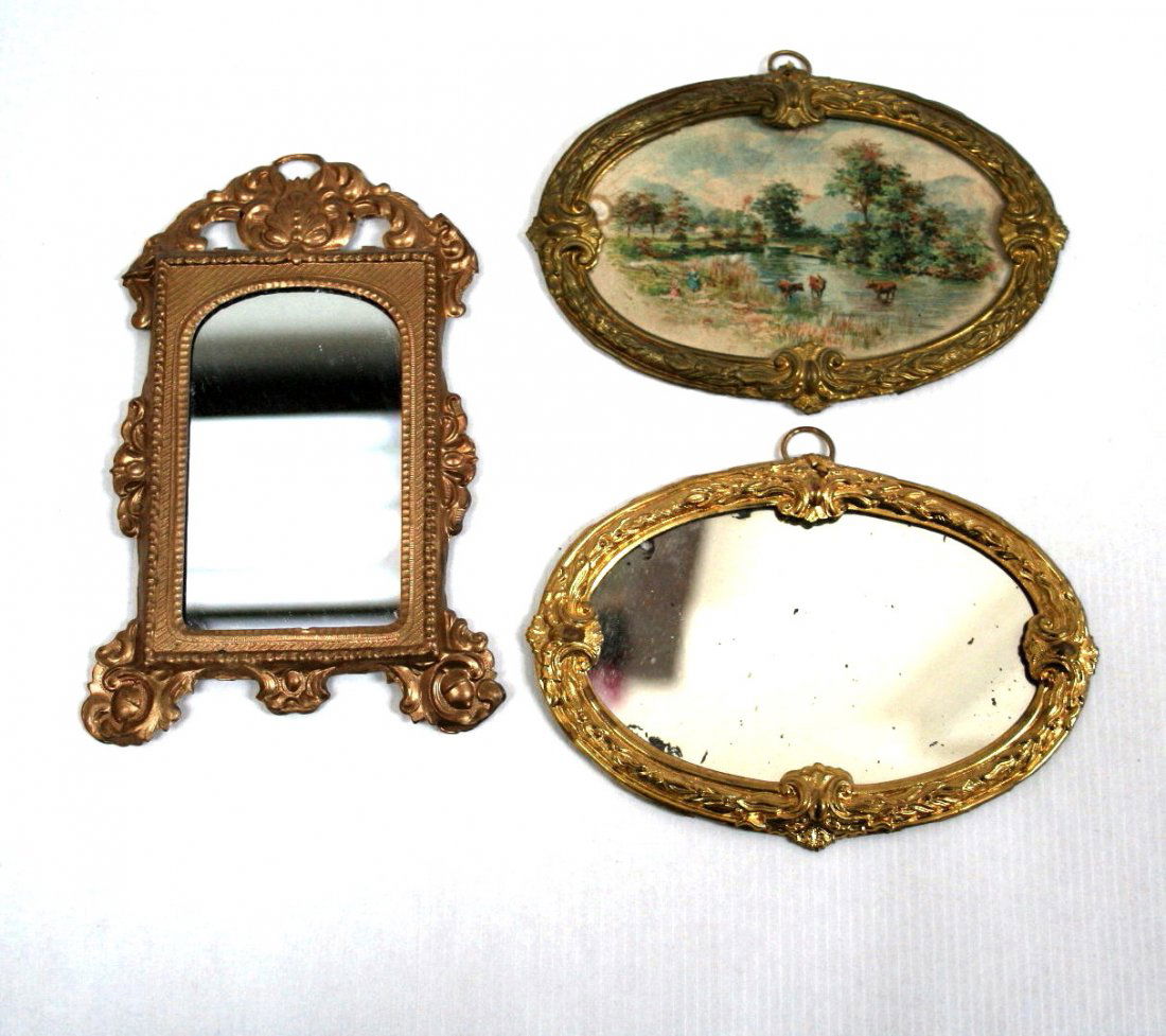 Large Ormolu Mirror and Picture (1 of 2)