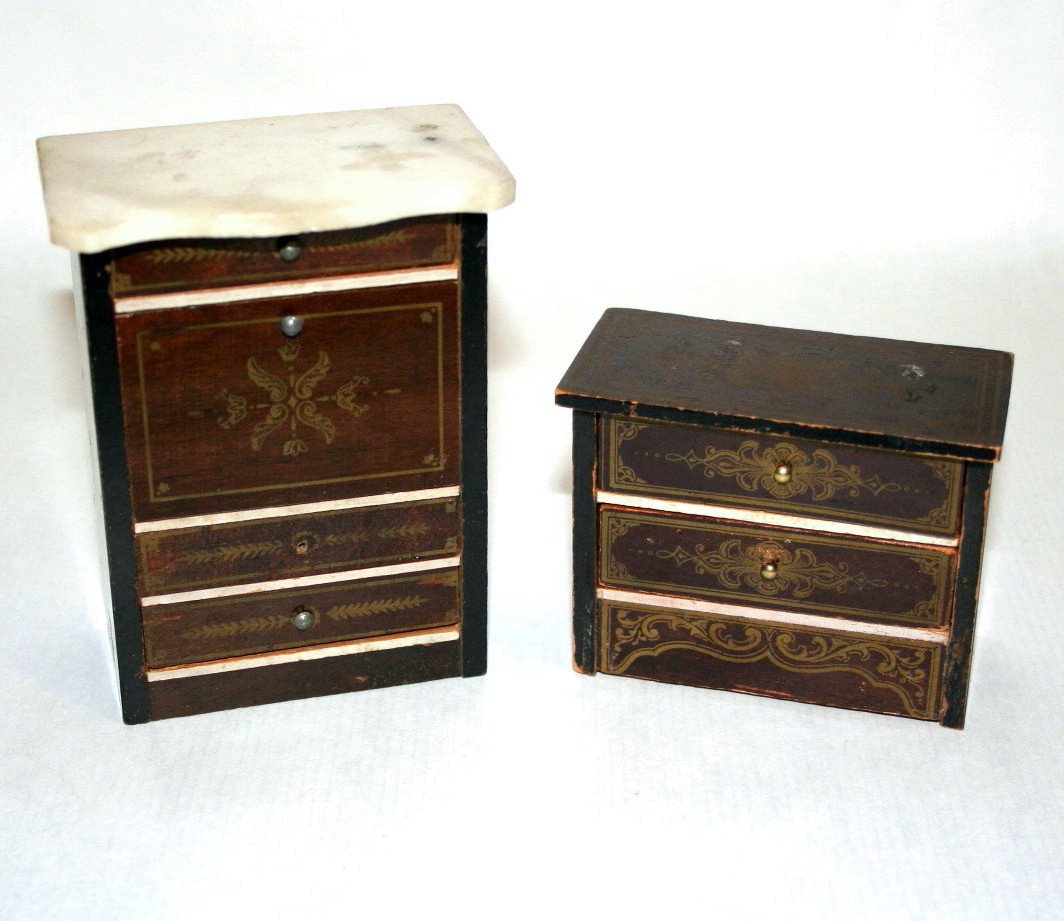 Small Boulle Desk and Chest (1 of 1)