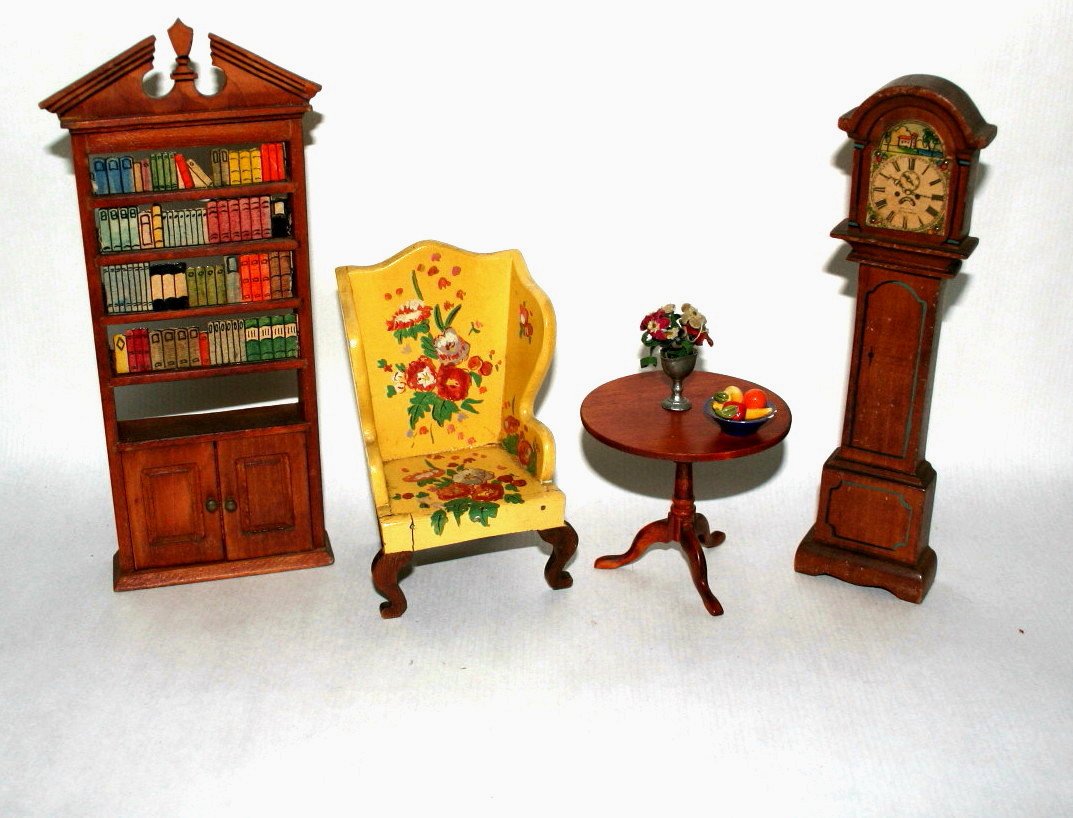 TynieToy Wing Chair, Bookcase, Clock and Table (1 of 4)