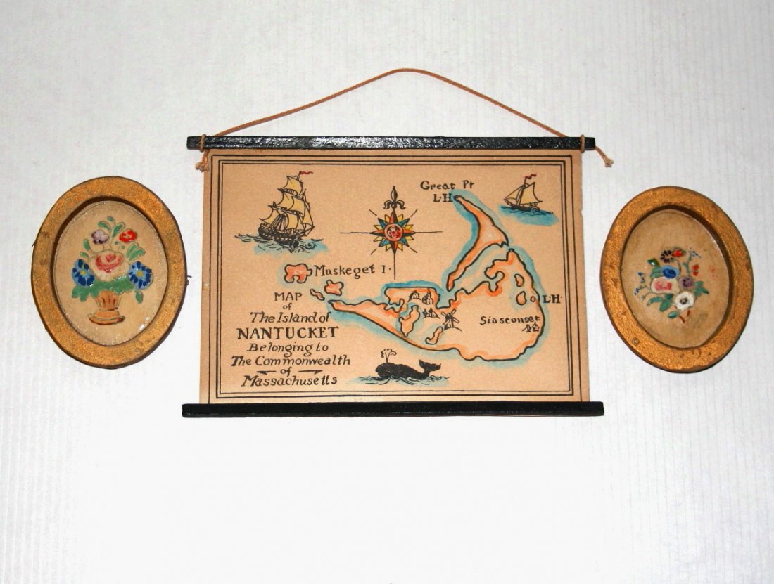 Tynietoy Paintings and Nantucket Map (1 of 1)