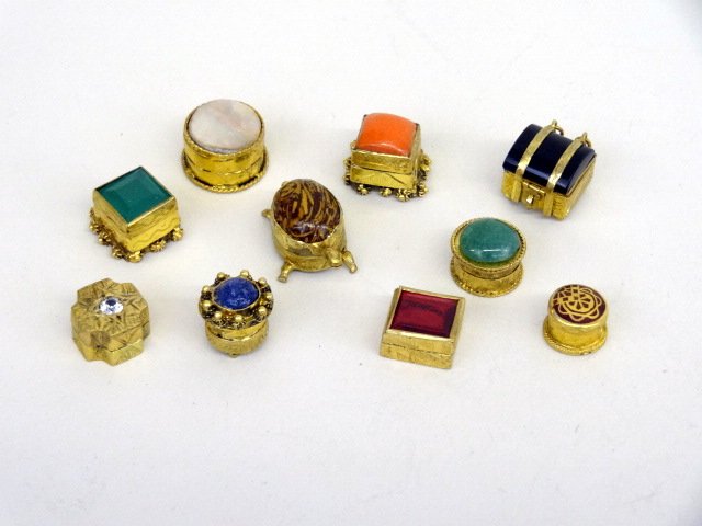 Joseph Gray Collection Ten Miniature Gold Boxes (1 of 1)
