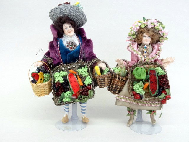 Pair of Artisan Peddler Dolls (1 of 1)