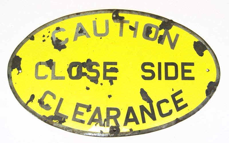 Early Porcelain Railroad Sign (1 of 2)