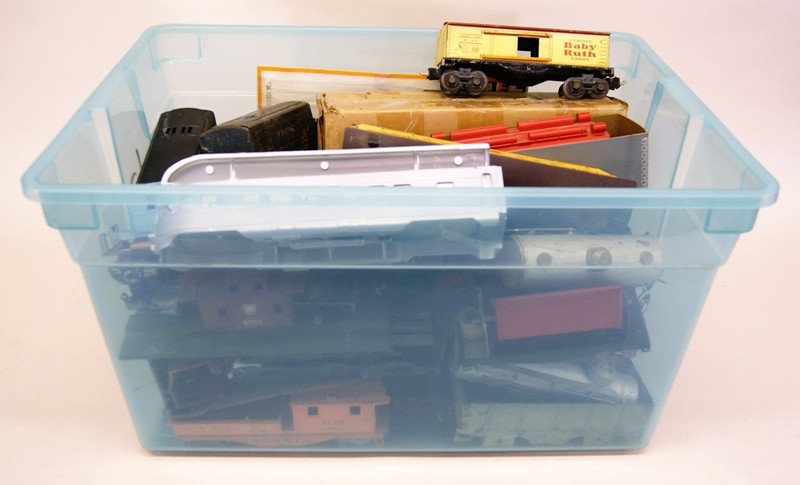 Large Lot of Miscellaneous Model Train Cars, Engines, (1 of 2)