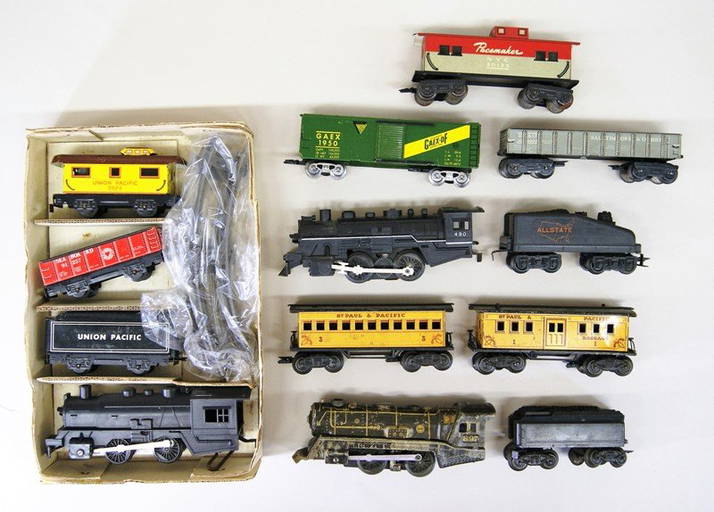 Three Vintage Marx Train Sets. All Steam Locomotives