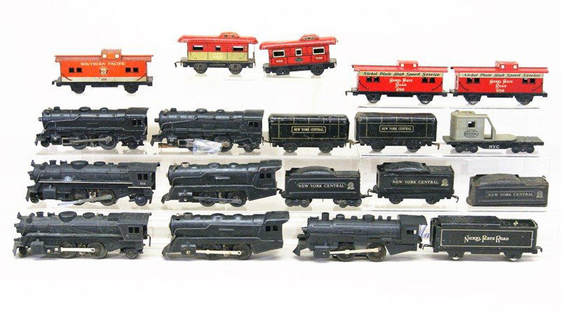Large Lot of Marx O Gauge Steam Locomotives, Cabooses, (1 of 4)