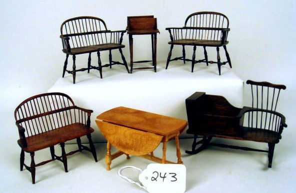 Seven Pieces Handcrafted Furniture Nicole Walton: Seven Pieces Handcrafted Furniture by Nicole Walton Marble 1983: Three Settees, Two Book Stands, Drop-leaf, Nursing Rocker 2 1/2" to 4"