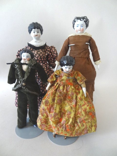 Grouping of Four China Head Dolls (1 of 5)