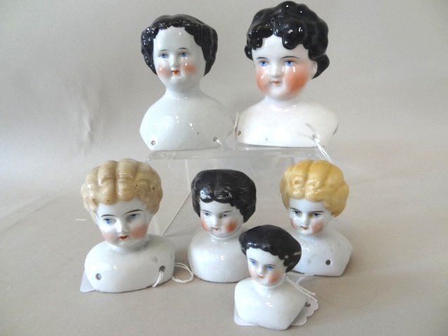 Group of Six China Doll Heads (1 of 1)