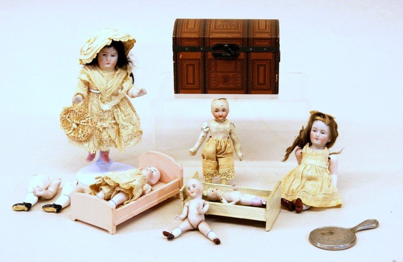 Group of All Bisque Dolls and Accessories (1 of 5)