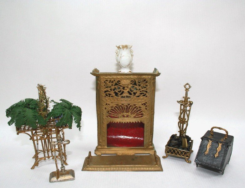 Dollhouse Miniature Antique Fireplace Group (1 of 1)
