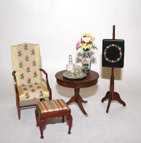 Roger Gutheil Chair and Chestnut Hill Dollhouse Items (1 of 1)