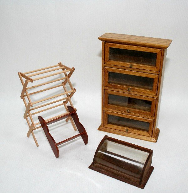 Dollhouse Miniature Oak Barrister Bookshelves (1 of 3)