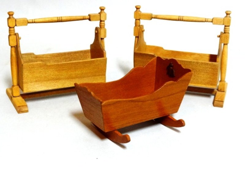 Dollhouse Miniature Early Cradles (1 of 1)