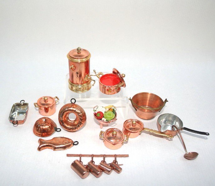Dollhouse Miniature Copper Cookware (1 of 1)