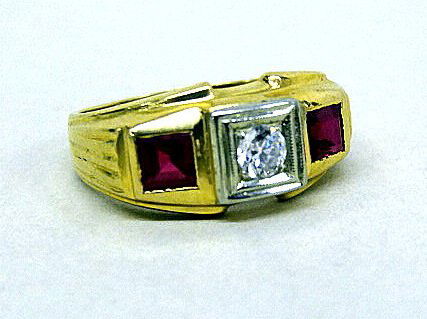 14Kt Diamond Ruby Ring (1 of 1)