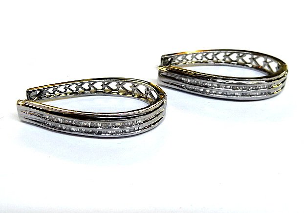14Kt Diamond Hoop Earrings (1 of 1)