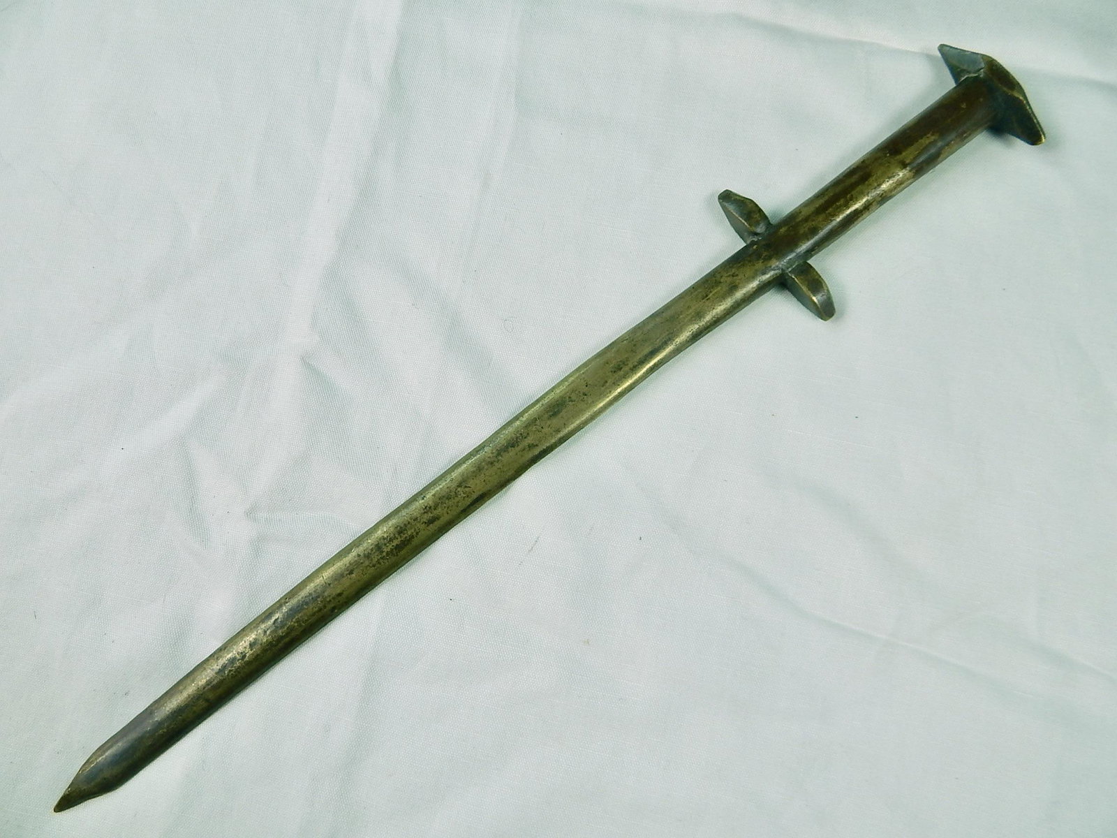 Antique French France 19 Century All Copper Baselard: Original Antique French 19 Century or Early All Copper Baselard. No scabbard. 18 1/4" total length. Blade is 13 3/4".