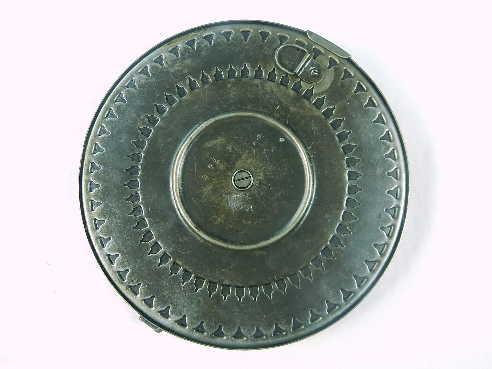 WW2 Soviet Russian USSR Finland Captured Pan Magazine: Original WW2 Russian Finnish Captured Degtyarev DP28 2.62 x 54 47 Round Pan Magazine. Restricted Shipping Due to potential conflict with state and local laws. We do not ship high-capacity magazines to