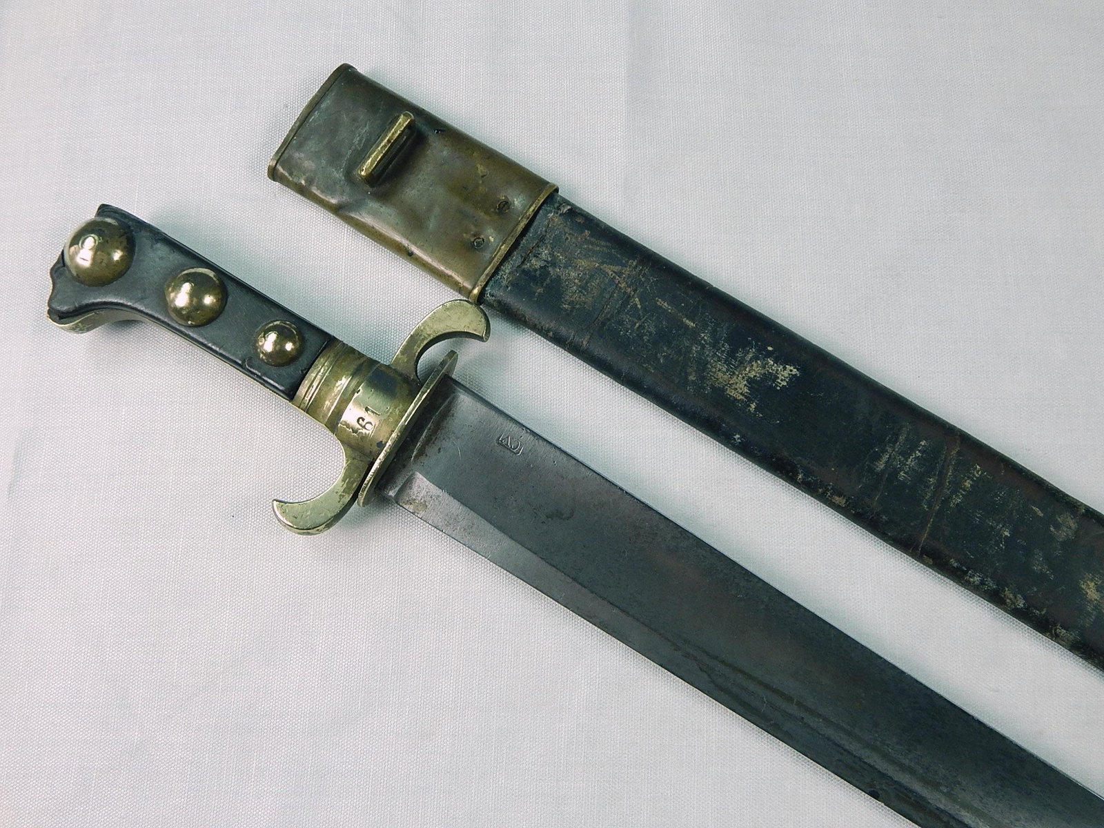 Antique Old Imperial Russian Russia WW1 Hunting Dagger: Original Imperial Russian WW1 Hunting Dagger with Scabbard. Solid, no loose parts. Scabbard fits well but looks like it's not original, probably period replacement. 24 1/4" total length. The blade is 
