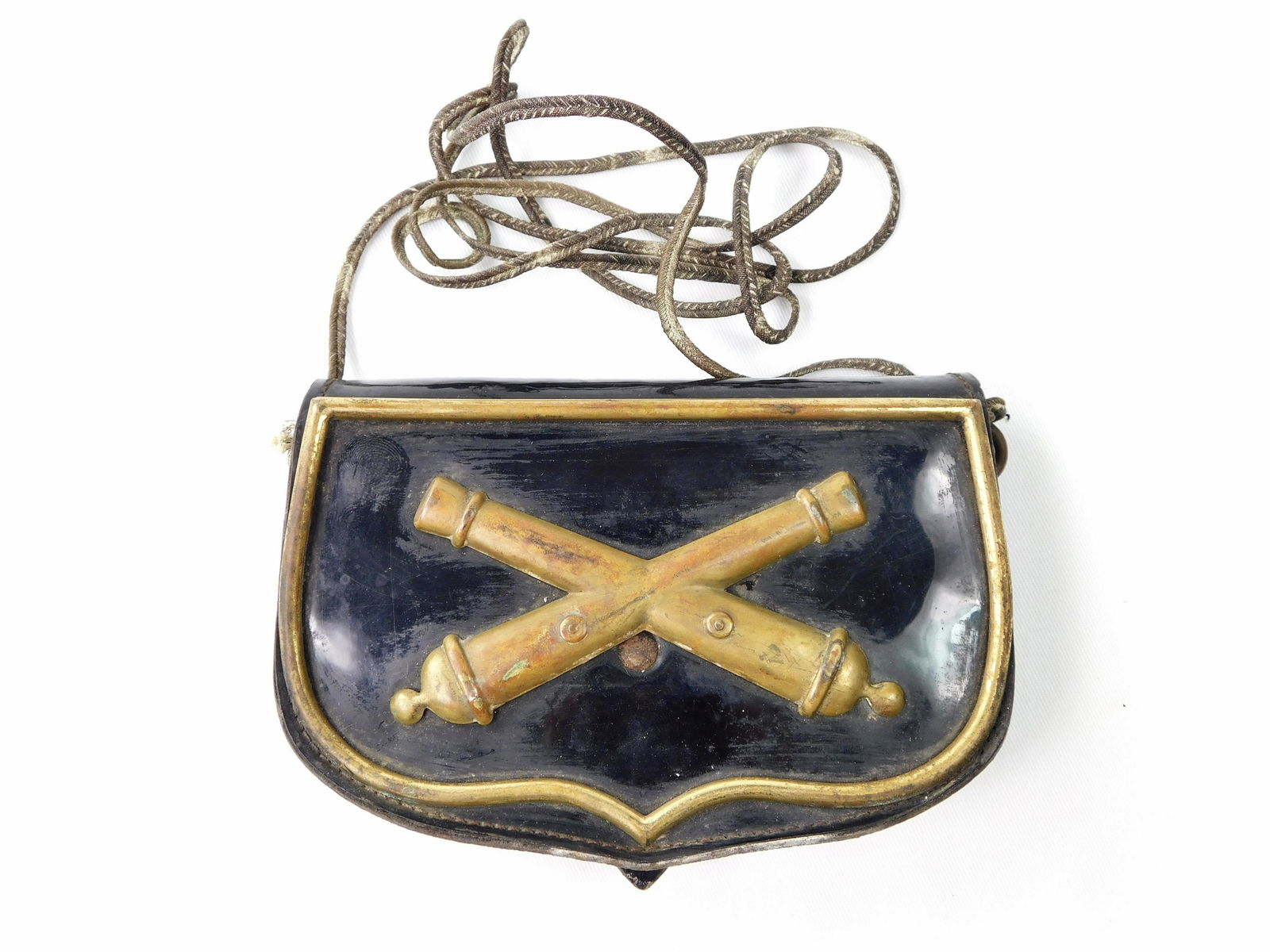 French Italian Antique 19C Ammo Pouch Case Box Holder: Original Antique French or Italian 19 Century Ammo Pouch