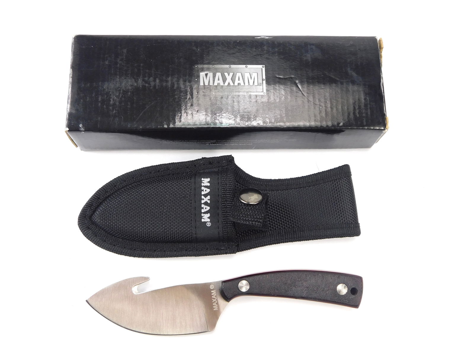 Maxam Skinner Hunting Knife w/ Sheath Box: Maxam Skinner Hunting Knife w/ Sheath Box. New old stock.