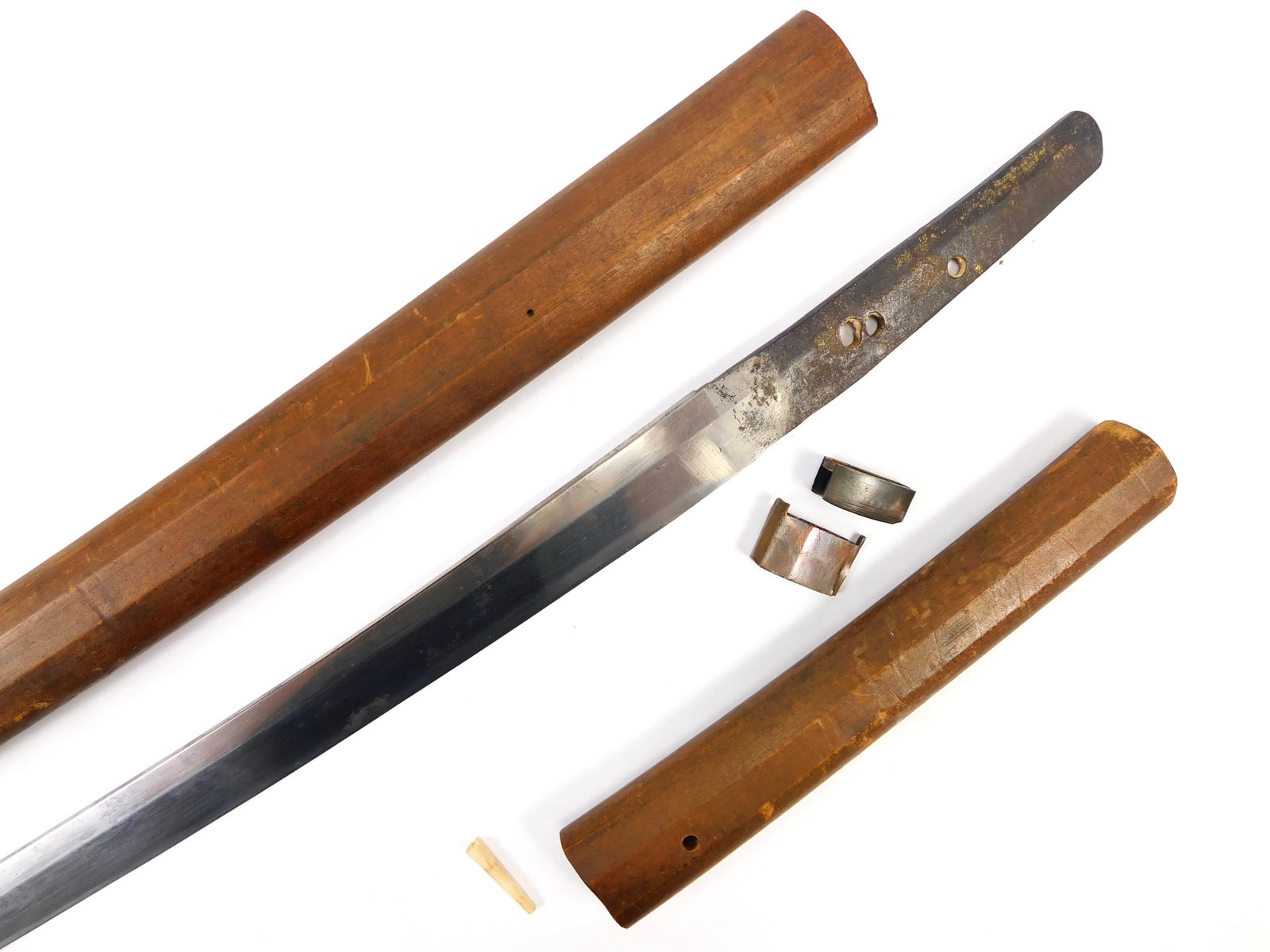 Antique Old Japanese Japan Katana Sword Blade w/ Scabbard: Original Antique Japanese Katana Sword with Scabbard. 32 1/2" total length. The blade is 23 1/2".