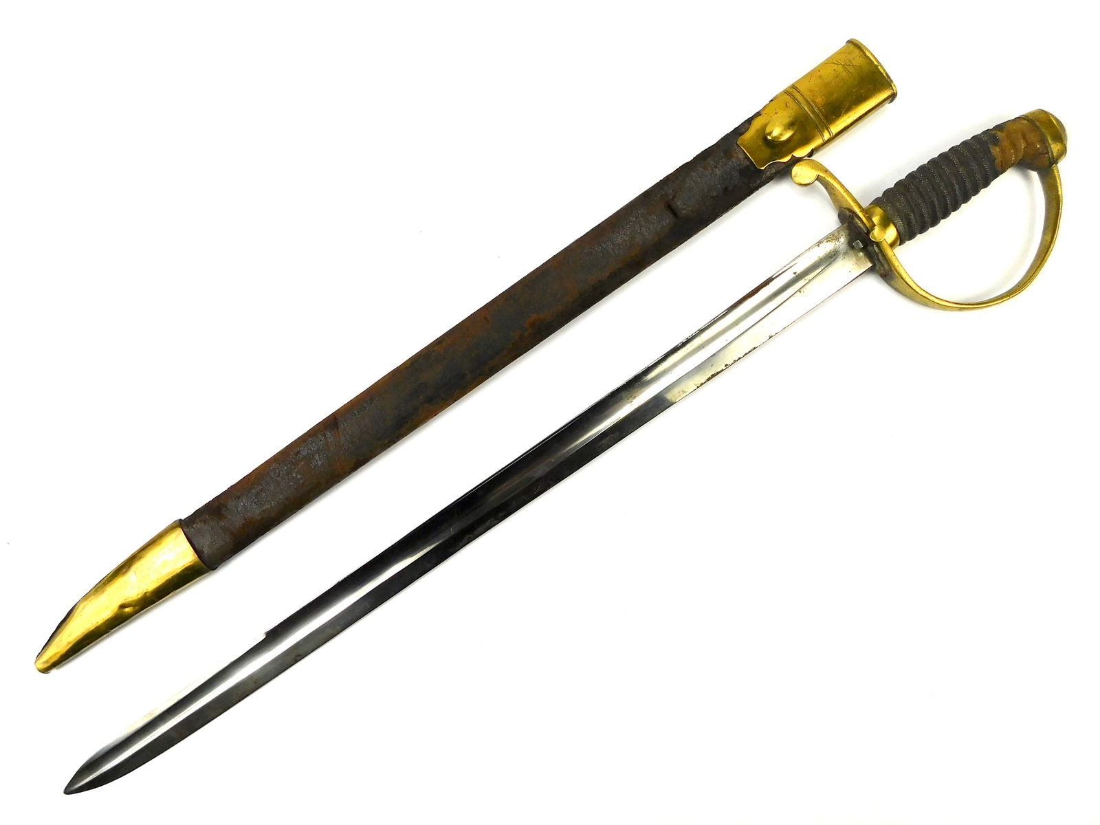 British English Antique WW1 Police Short Sword w/ Scabbard: British WW1 Police Short Sword with Scabbard. Solid. 29 1/2" long with 24 1/4" blade. No international shipping for this item.