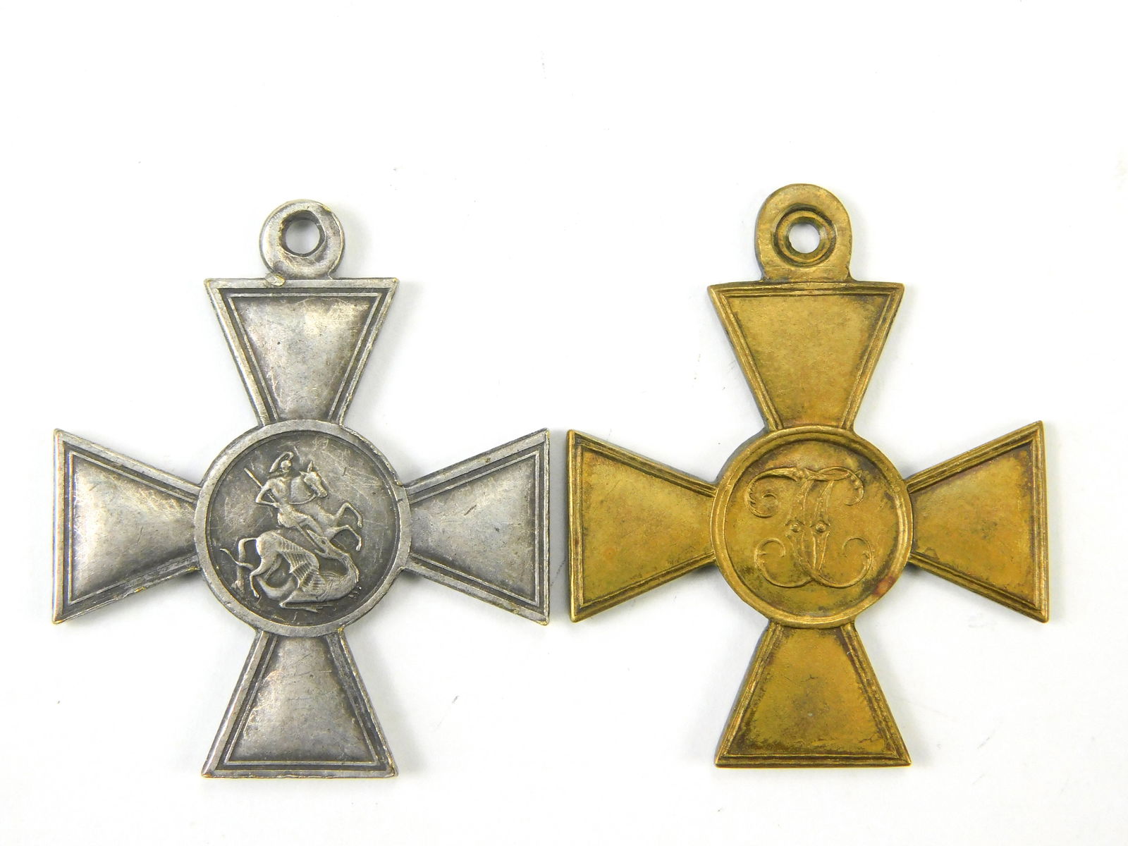 Imperial Russian Russia Antique WW1 Set of 2 Cross Medal Order Award Badge: Imperial Russian WW1 Set of 2 Crosses