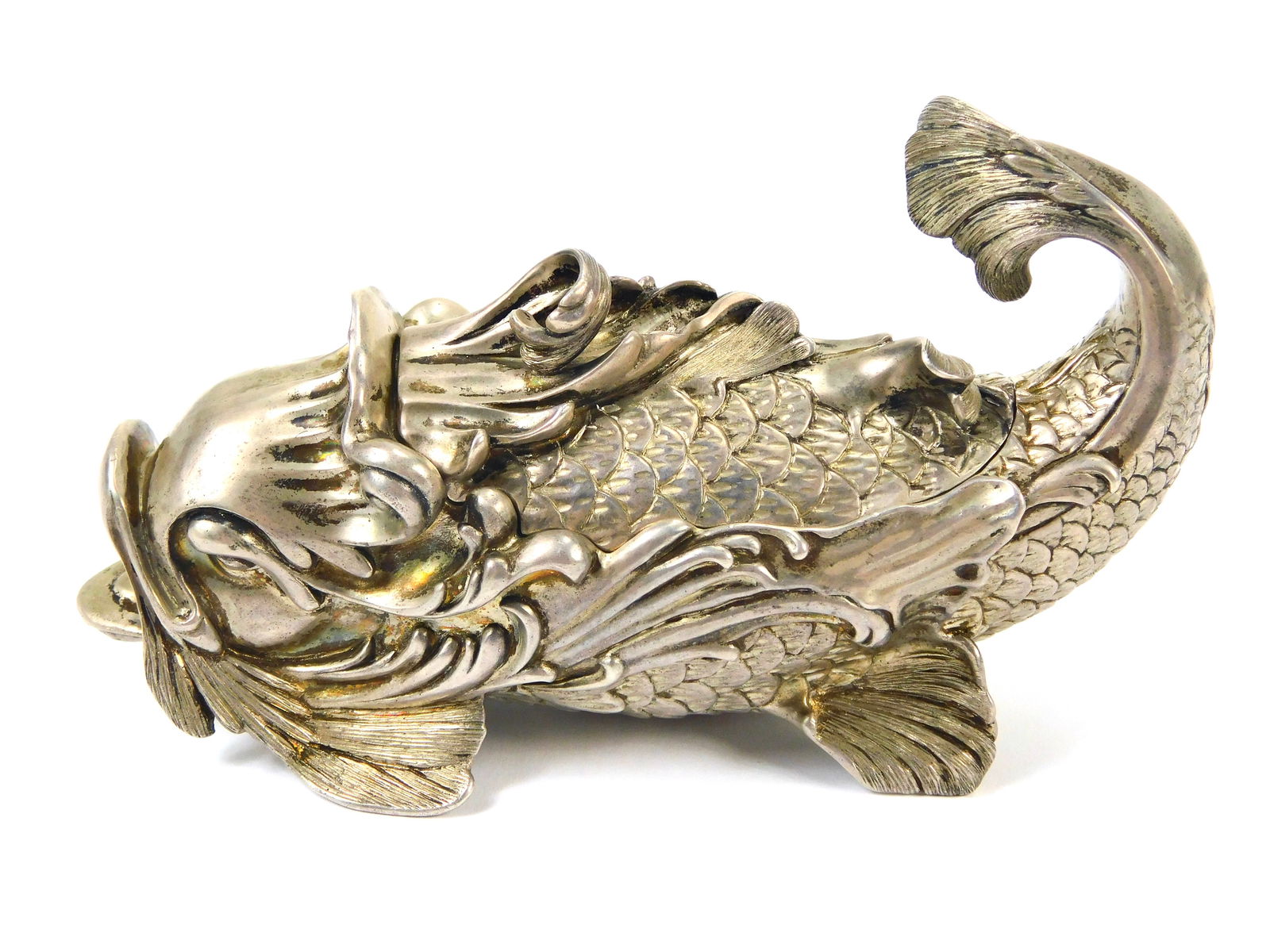Imperial Russian Russia Sterling Silver 84 Fish Salt Cellar Bowl: Imperial Russian Sterling Silver 84 Fish Salt Cellar.
