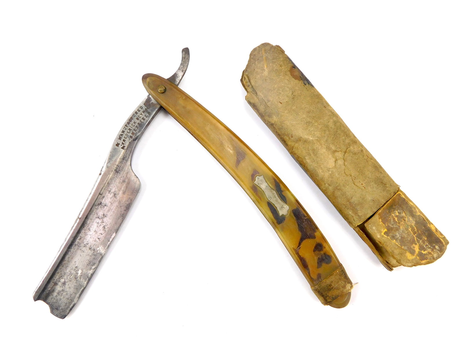 Antique Vintage Old British English Raynolds Sheffield Shaving Folding Razor: Antique British Raynolds Sheffield Shaving Folding Razor