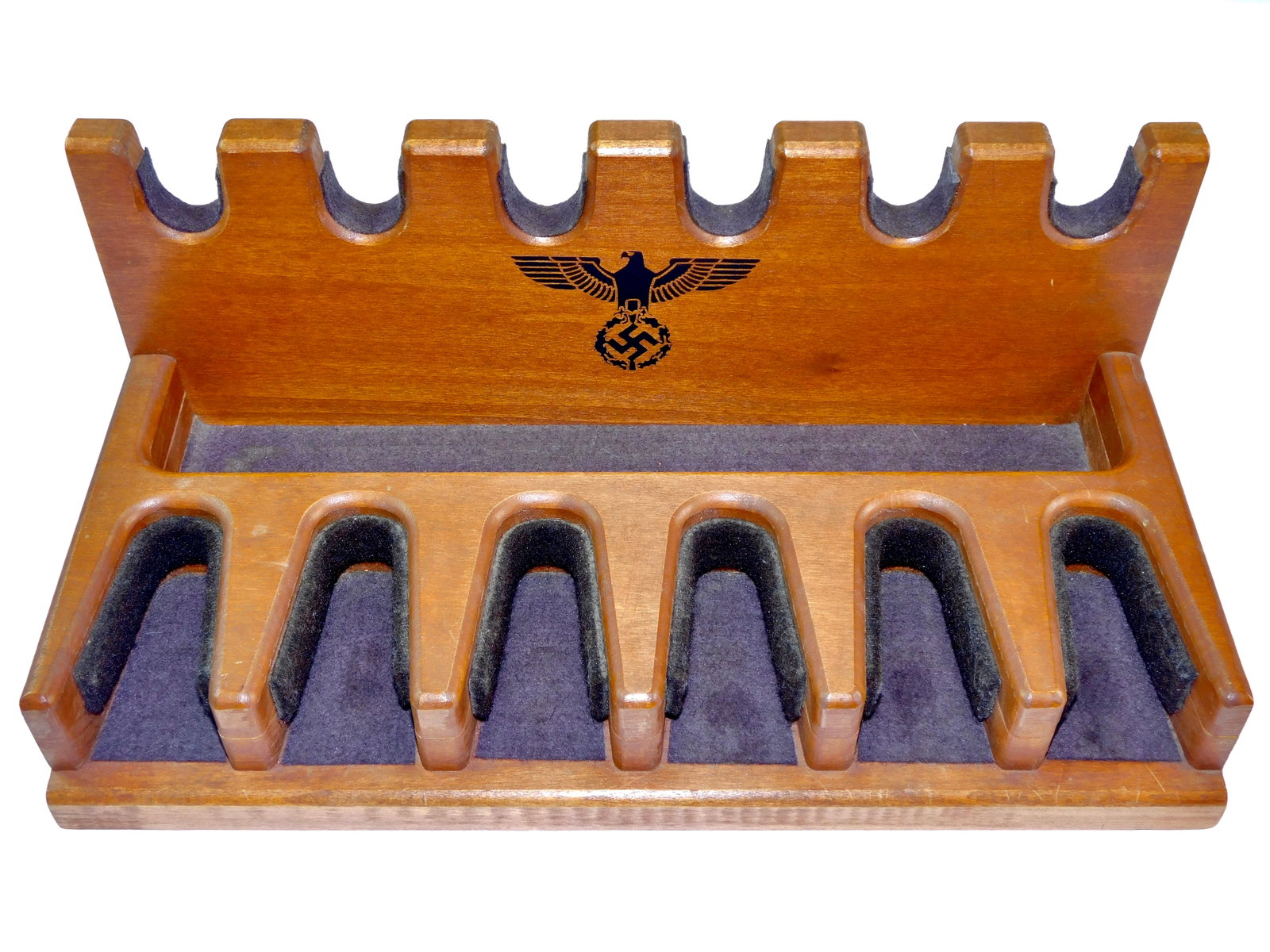 Vintage Custom Display Rack Holder German WW2 Pistol: Vintage Custom Made Wooden Display Rack for German WW2 Pistol