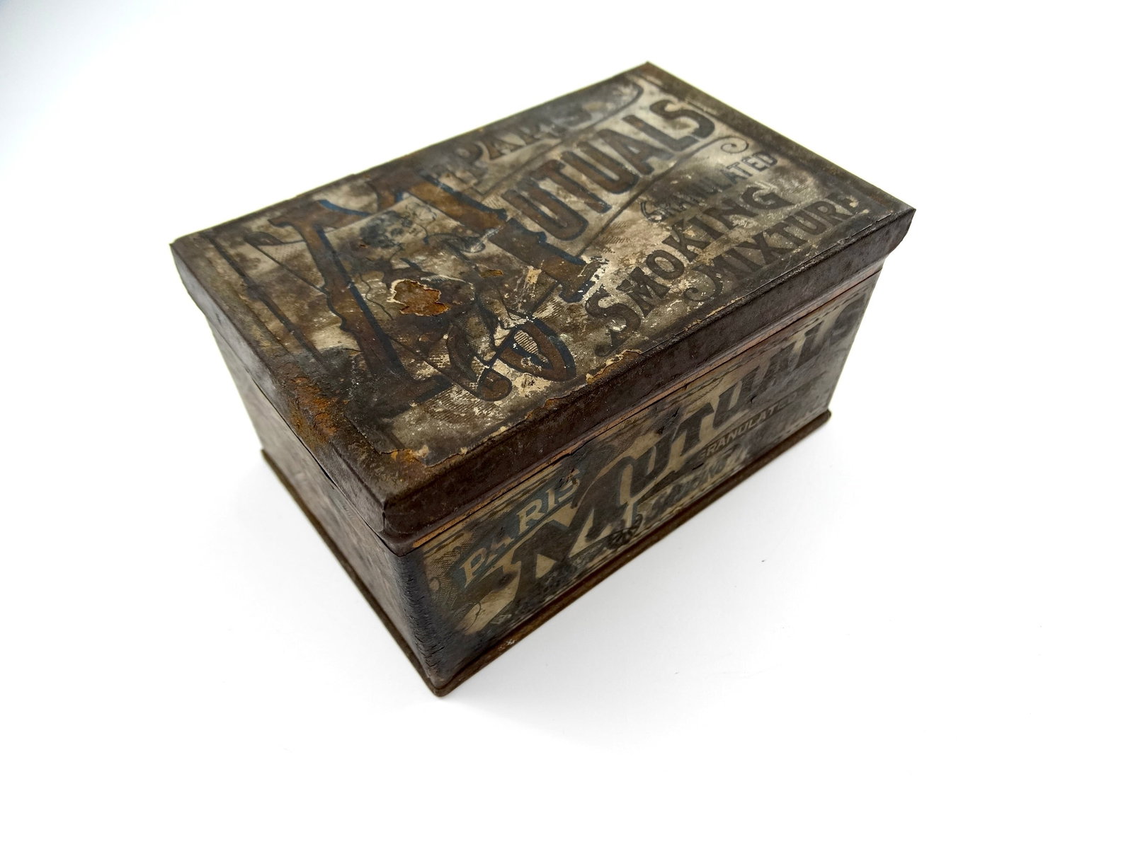 Old Paris Mutuals Daniel Scotten & Co. Detroit Michigan Tobacco Store Tin Bin: Old Paris Mutuals Daniel Scotten & Co. Detroit, MI Tobacco Tin