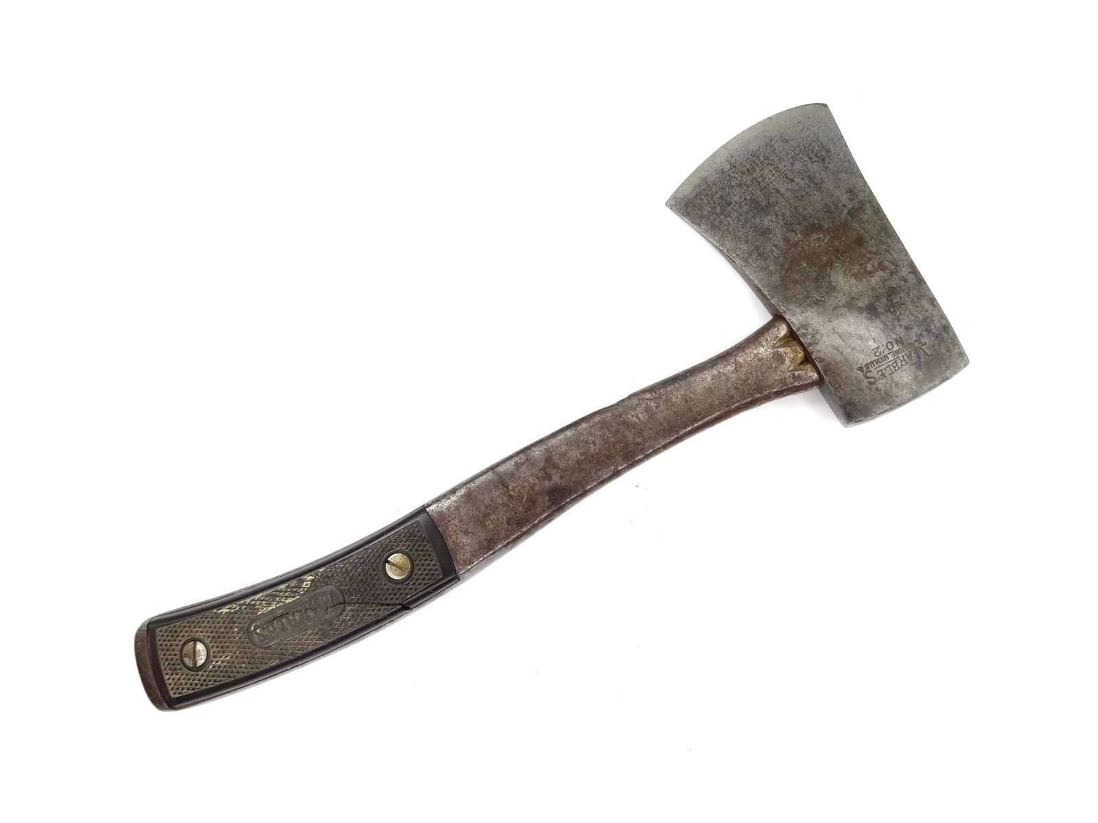 Vintage Old US 1953-60's MARBLES Gladstone Safety Axe #2 Camping Hatchet: Vintage US 1953-60's MARBLES Gladstone Safety Axe #2 Damaged handle, please see pictures 11" x 3 7/8"