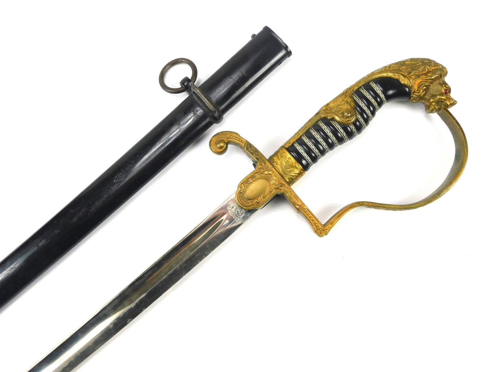 German Germany WW2 Model 1710 Eickhorn Henckels DRP Officer's Sword: German WW2 Eickhorn / Henckels DRP Model 1710 Officer's Sword with Scabbard. The sword is 36 1/4" long with a 31" blade. Condition pictured.