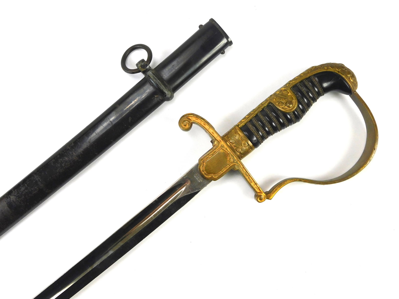 German Germany Nazi WW2 Officer Sword: German WW2 Officer's Sword with Scabbard. 37 3/8" long with 32 5/8" blade.