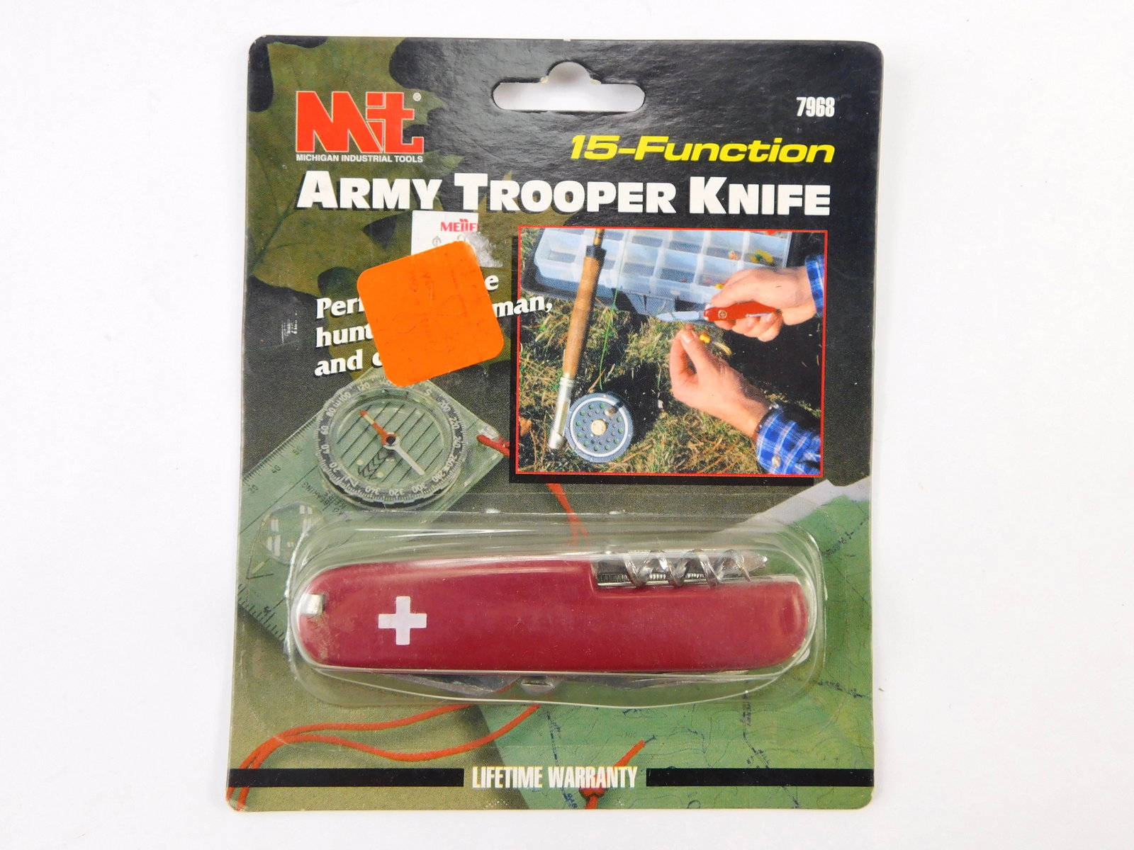 Vintage Sealed Army Trooper Multi-Blade Folding Pocket Knife Michigan Industrial Tools: Vintage New Old Stock Sealed Army Trooper Multi-Blade Folding Pocket Knife. Manufactured in China for Michigan Industrial Tools.
