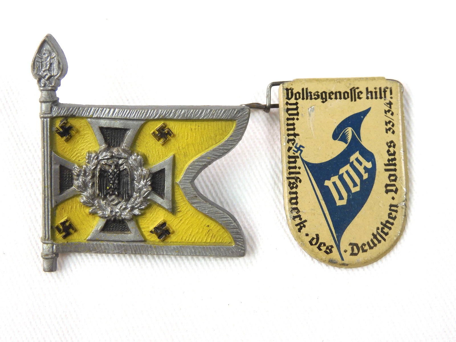 German Germany WW2 Set of 2 Pin Badge: German WW2 Set of 2 Badges