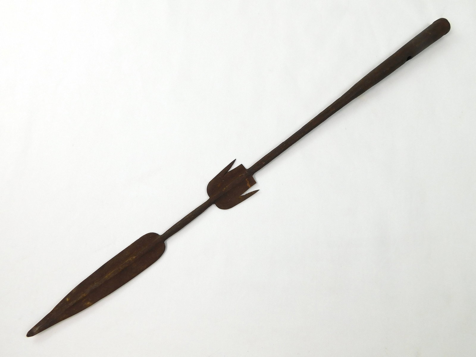 Antique Vintage Africa African Spear Head Point Knife Dagger: Antique African Short Spear. Measurements are pictured.