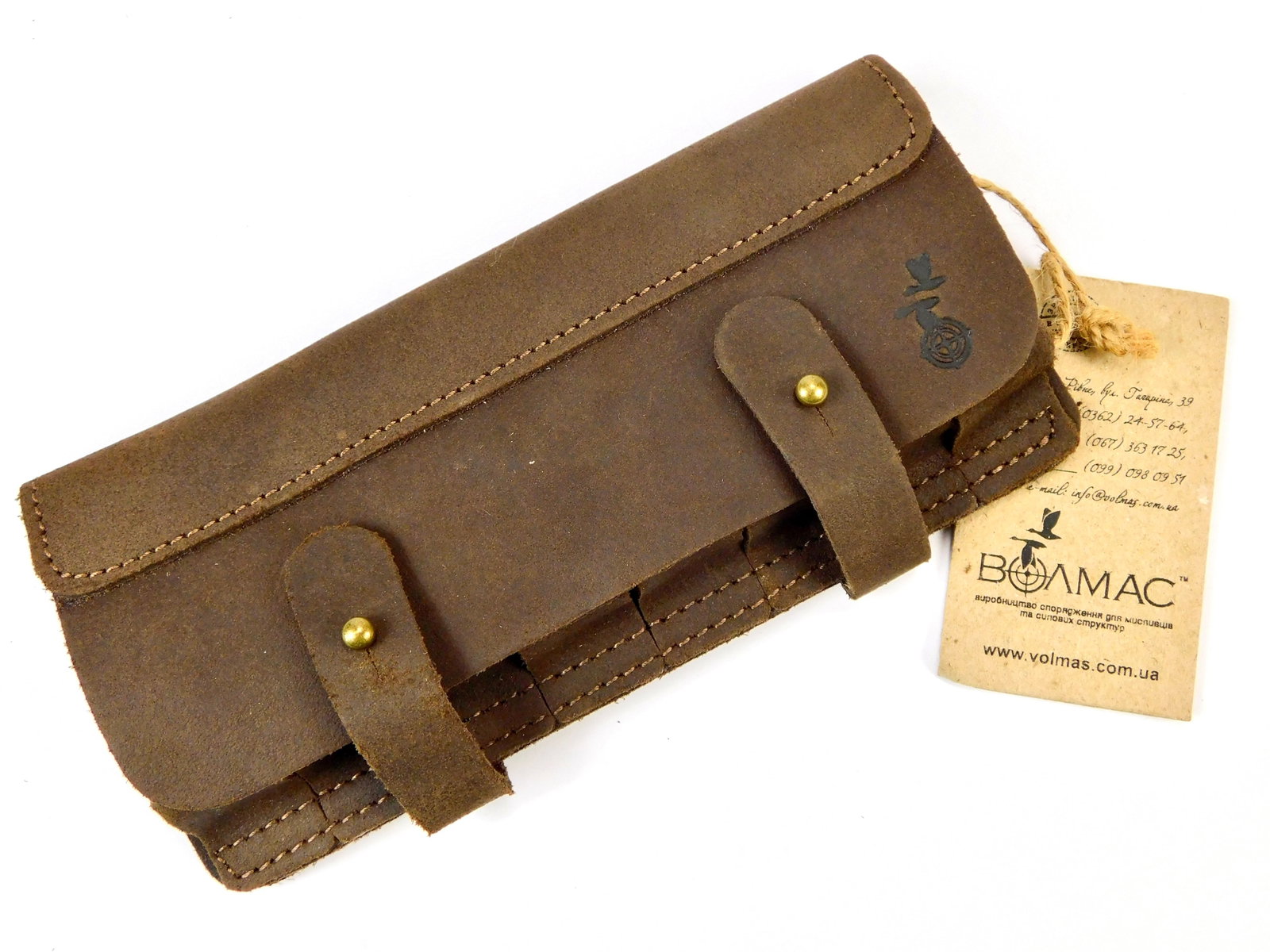 Brown Suede Leather 8 Shells Belt Ammo Pouch for Shotgun 16/12 GA New: Brown Suede Leather 8 Shells Belt Ammo Pouch for Shotgun 16/12 GA. New with tags. Made in Europe.