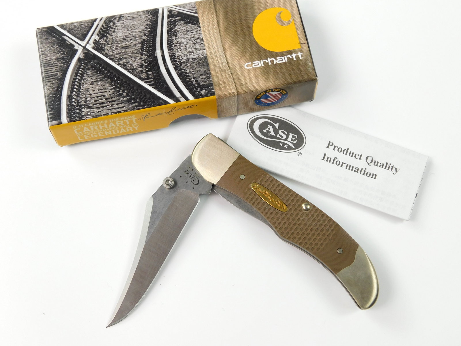 2013 Case XX Tested 101265LC Earth Brown Folding Knife: US 2013 Case XX Tested 101265LC Earth Brown Folding Pocket Knife with Box. New old stock. Measurements are pictured.