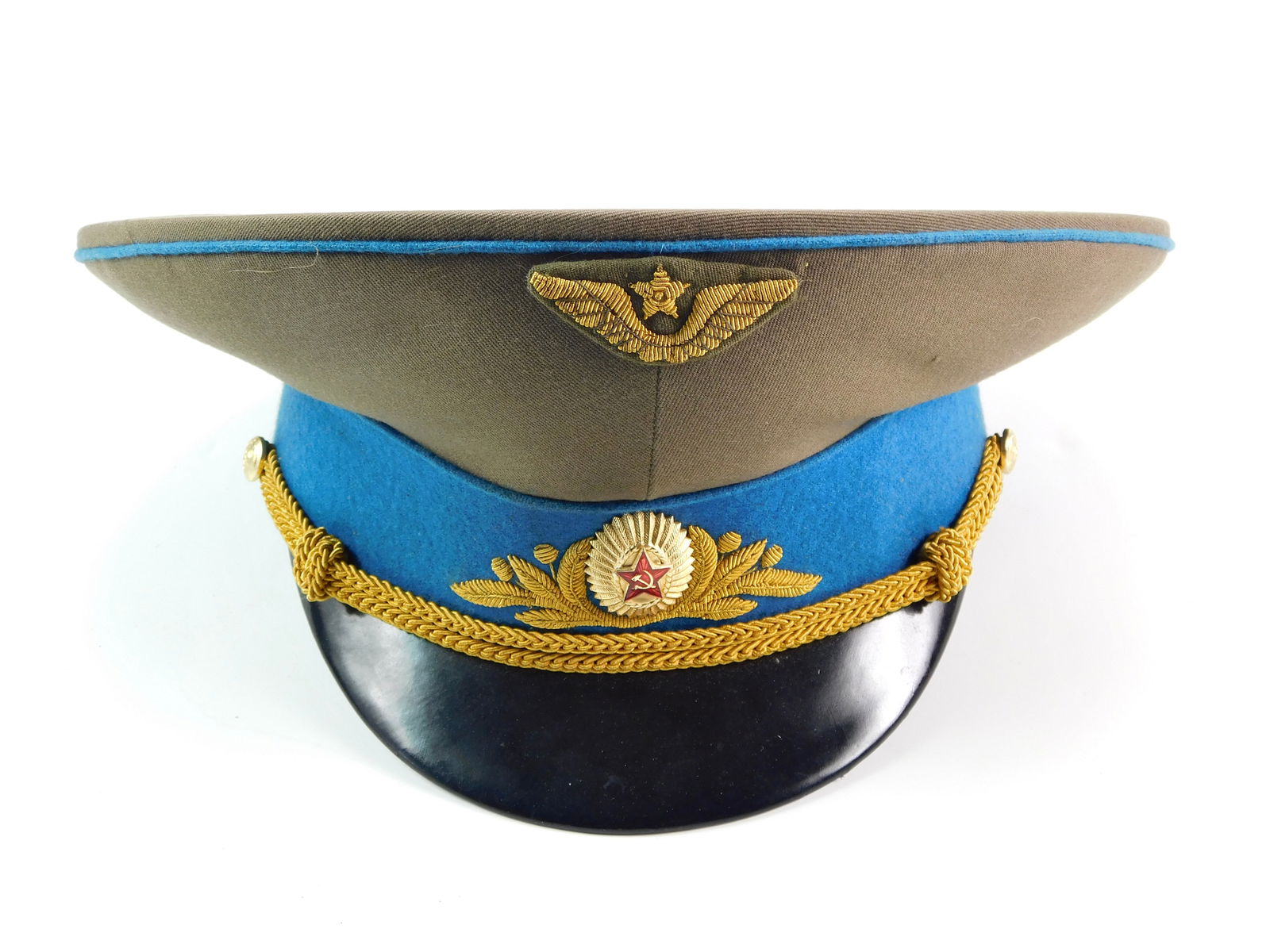 Vintage Soviet Russian USSR Pilot Aviation General Vizor Hat: Vintage Soviet Russian Aviation General Vizor Hat