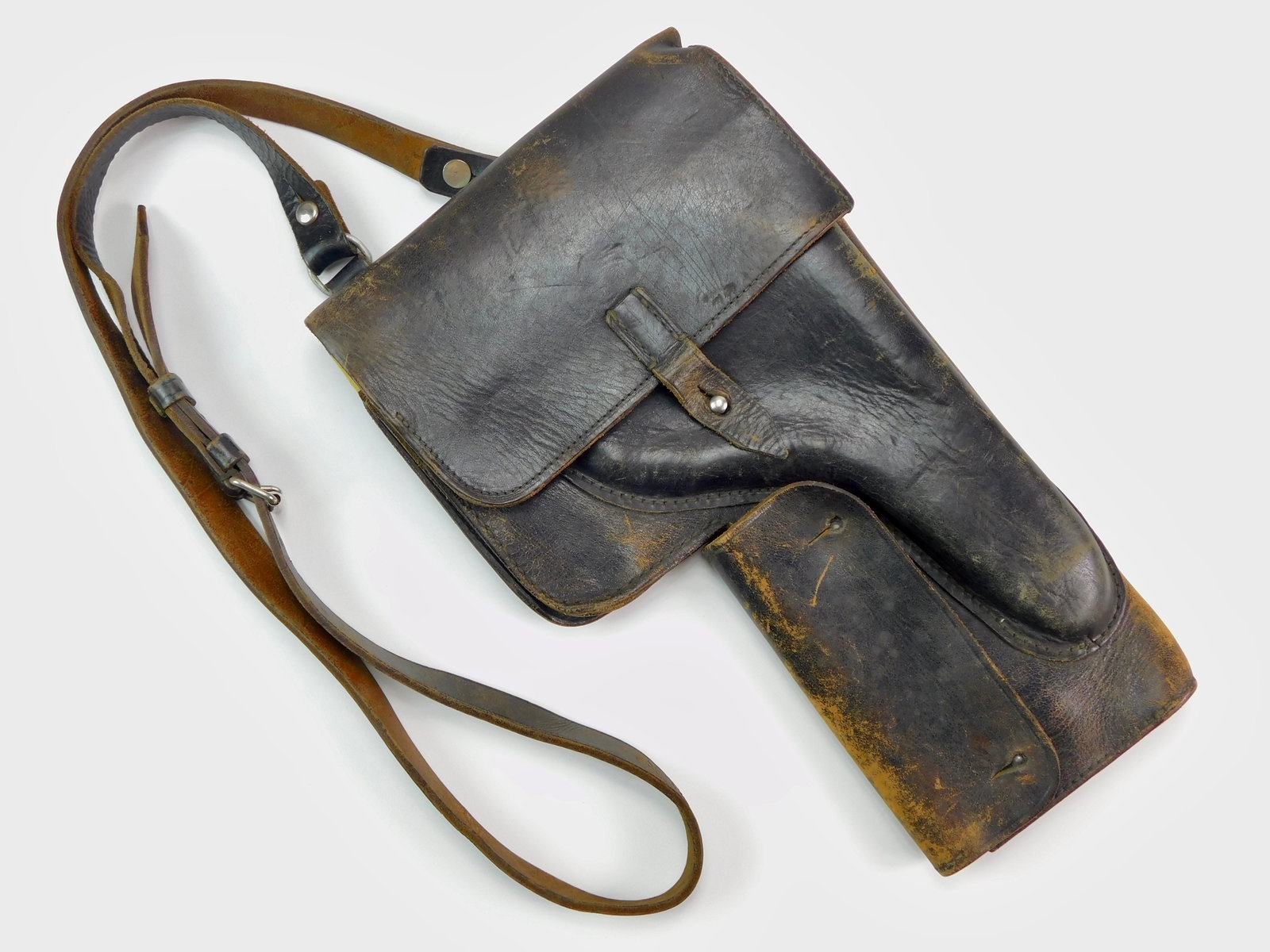 German Germany Early post WW2 Flare Gun Leather Holster: German Early Post WW2 Flare Gun Leather Holster