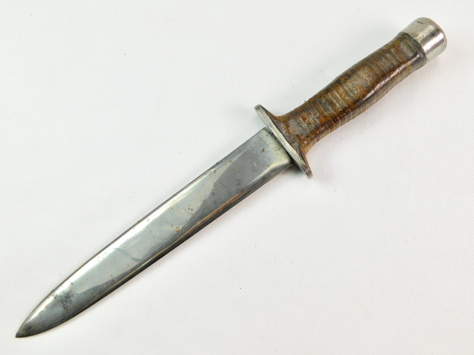 US WW2 Custom Made THEATER Stiletto Fighting Knife: US WW2 Custom Hand Made THEATER Fighting Knife. No sheath. 12 5/8" total length. Blade is 8 1/4".