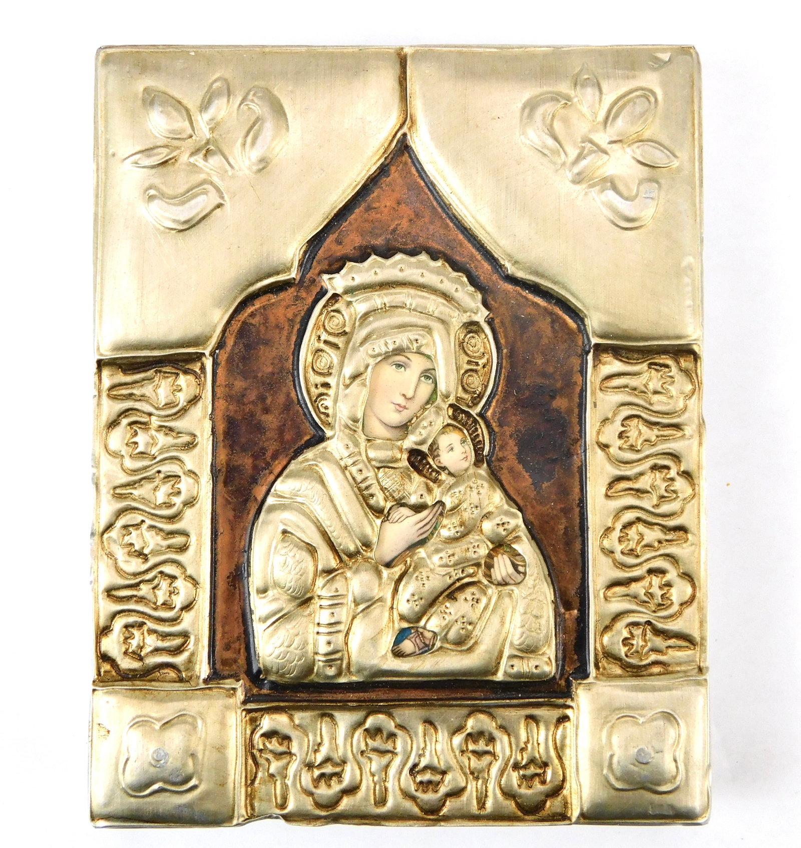 Vintage Mexico Virgin Mary Jesus Christ Orthodox Christian Byzantine Icon: Vintage Mexican Virgin Mary & Jesus Christ Orthodox Icon
