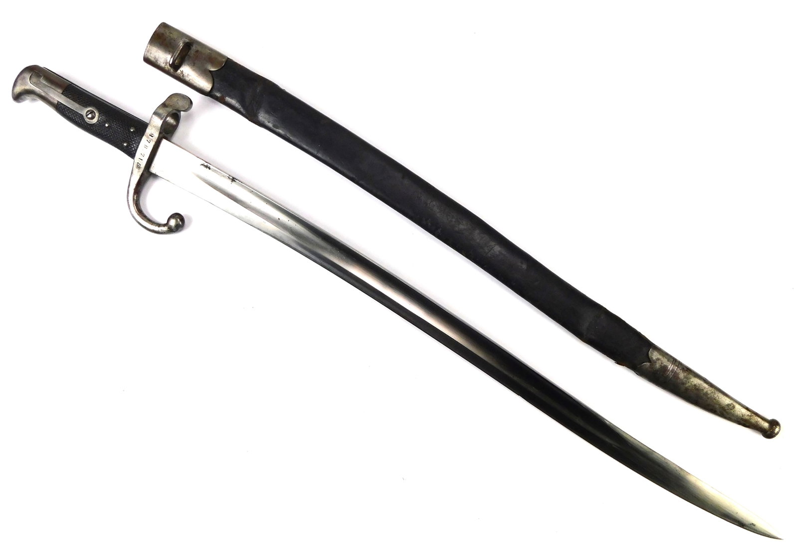 Danish Denmark WW1 Model 1867 Antique German Made Bayonet Knife Short Sword: Danish WW1 Model 1867 German Made Bayonet with scabbard. Solid. 26 3/4" long with a 21 7/8" blade.