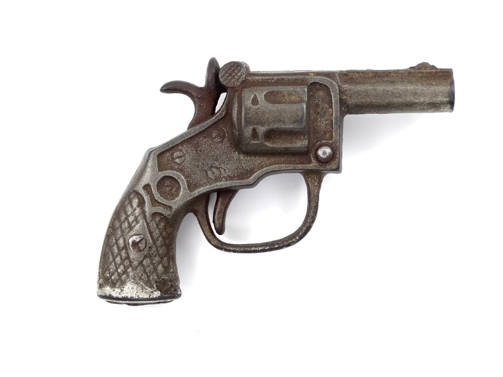 Vintage US Mini Toy Cap Gun Pistol Single Action Revolver Cowboy Western: Vintage US Mini Toy Cap GunIt's not my area of expertise but I think everything works correctly. No international shipping.