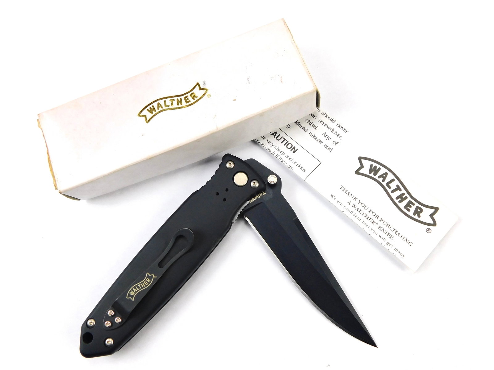 Walther Allied Forces Folding Pocket Knife: Walther Allied Forces Folding Pocket Knife. New old stock. With box.