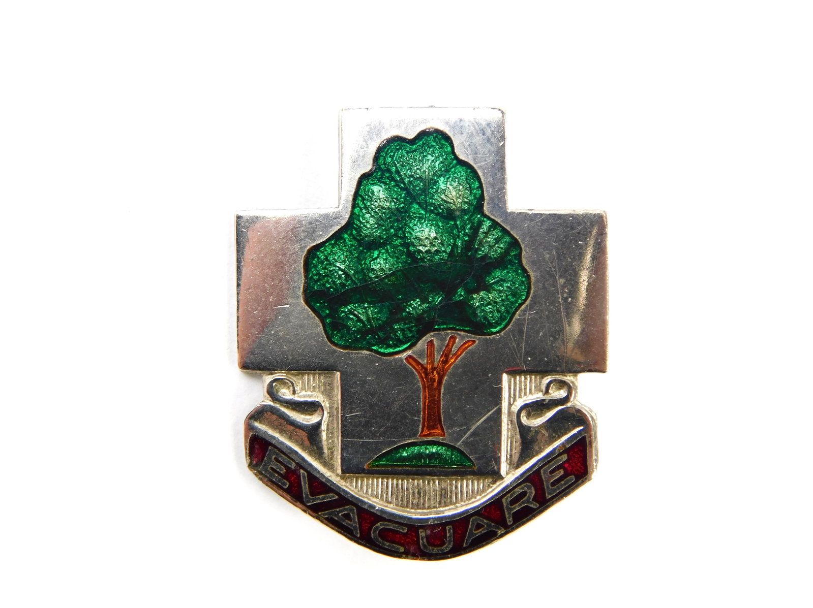 US ARMY 115 Evacuare Field Combat Support Hospital Unit Crest DI DUI Pin Badge: VINTAGE 1980's US ARMY 115th Evacuare Field Combat Support Hospital Unit Crest